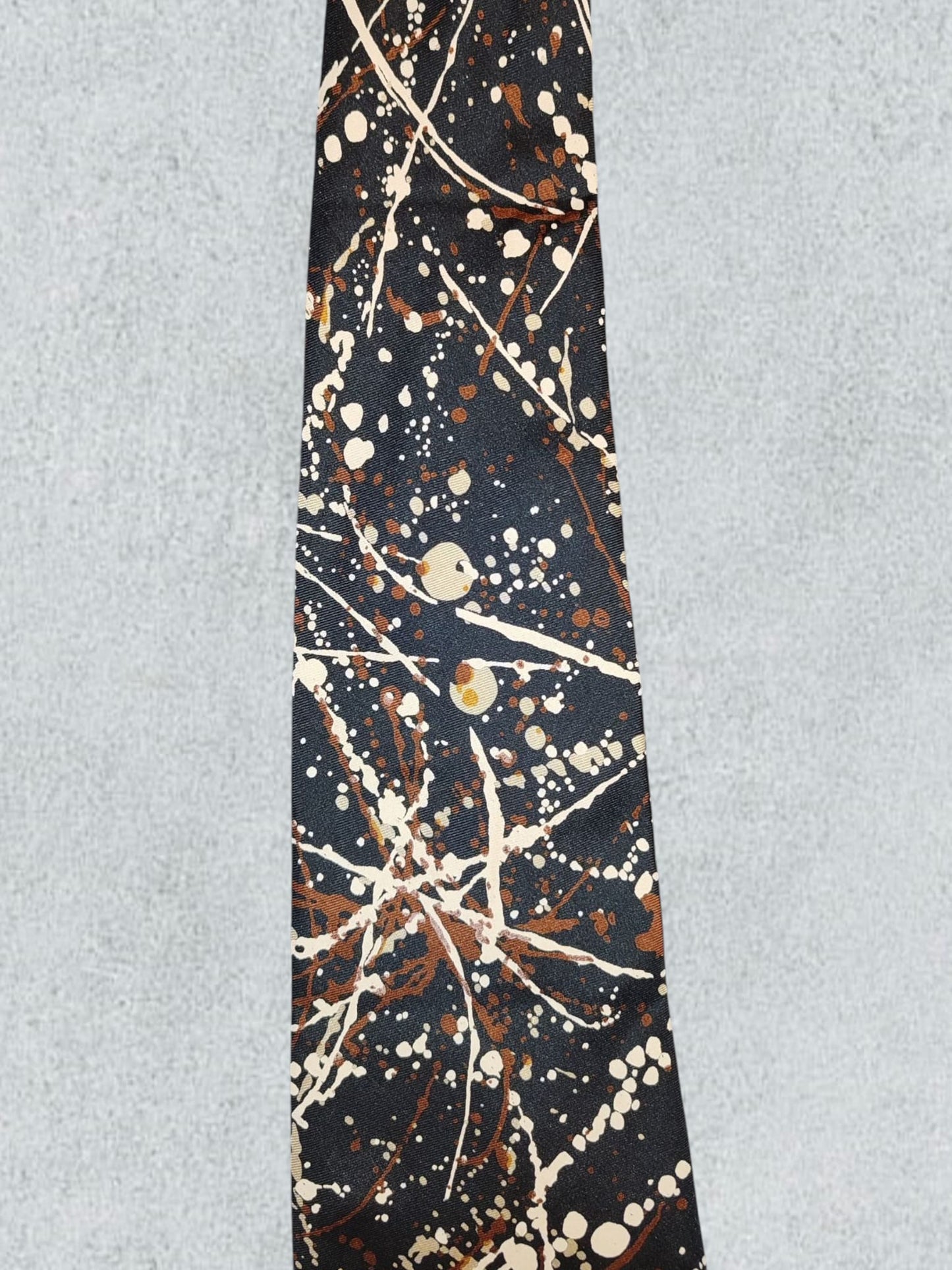 Brown With Splashes Of Paint Tie