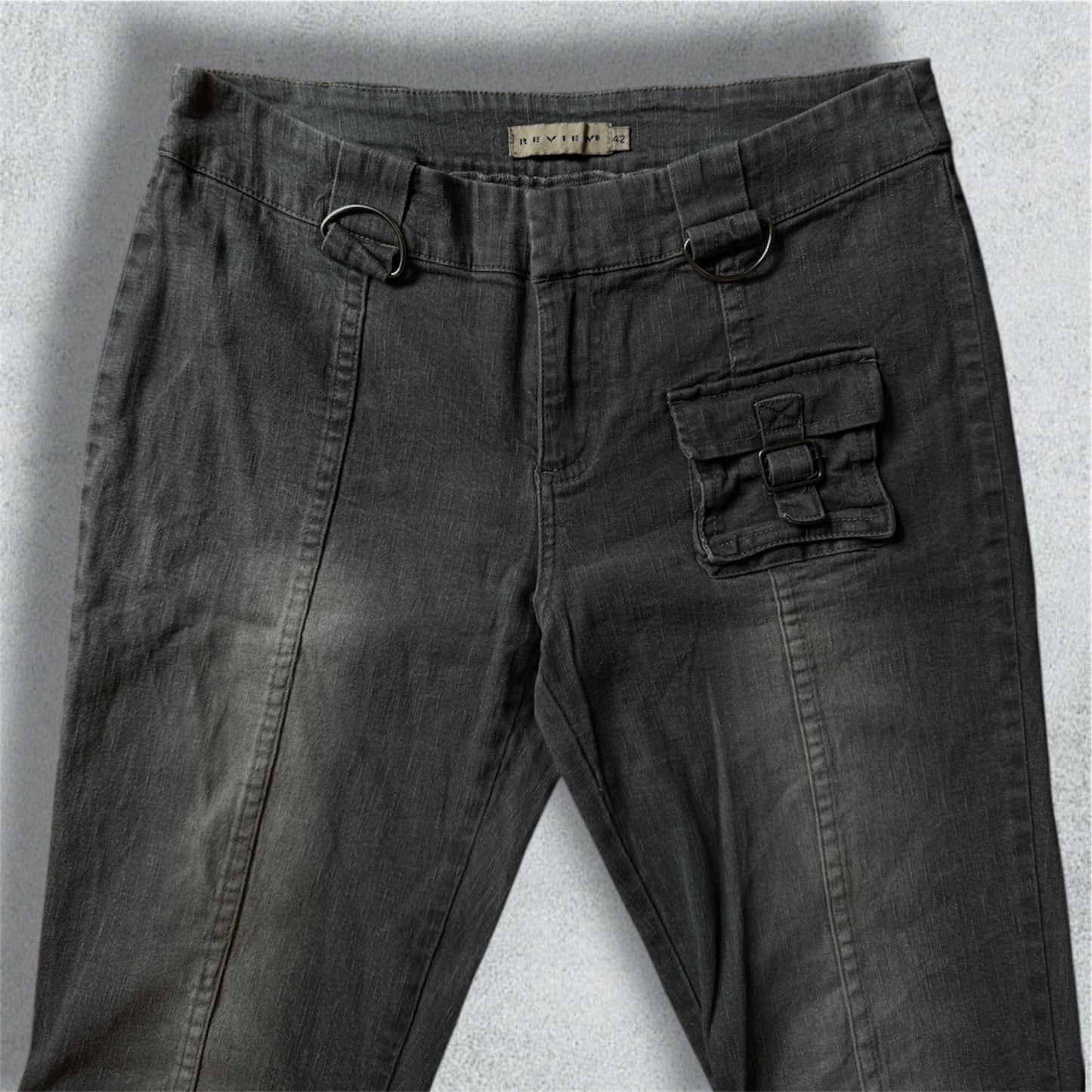 Grey Jean With Silver Details