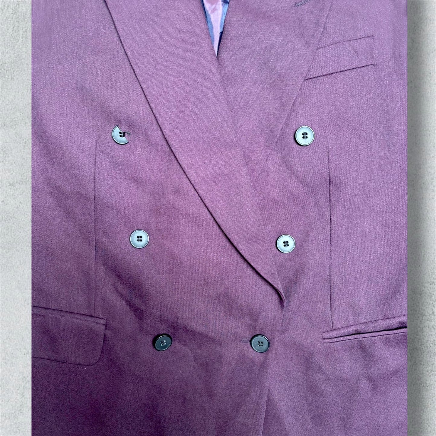 Purple Double-Breasted Blazer Unisex