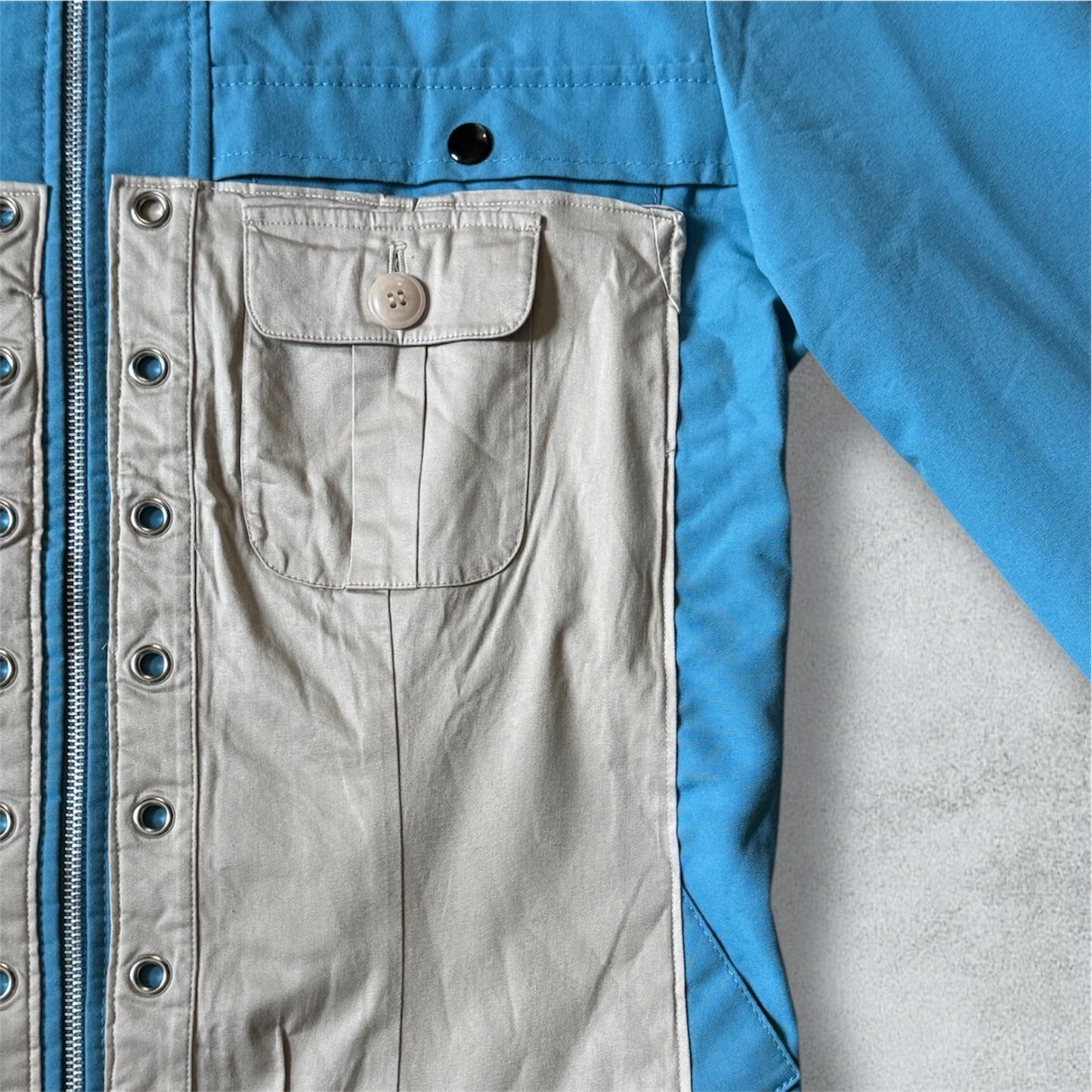Retro Two-Tone Blue Utility Jacket