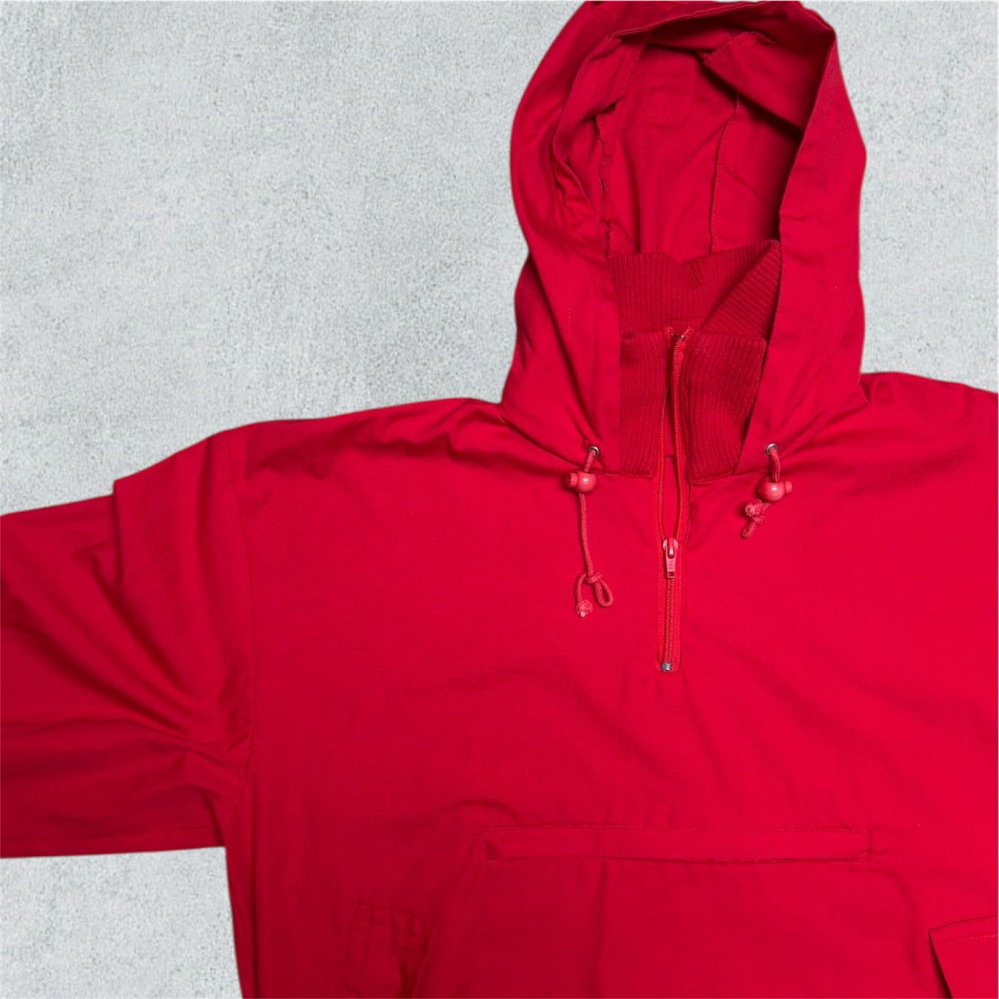 Red Anorak With Front Pocket