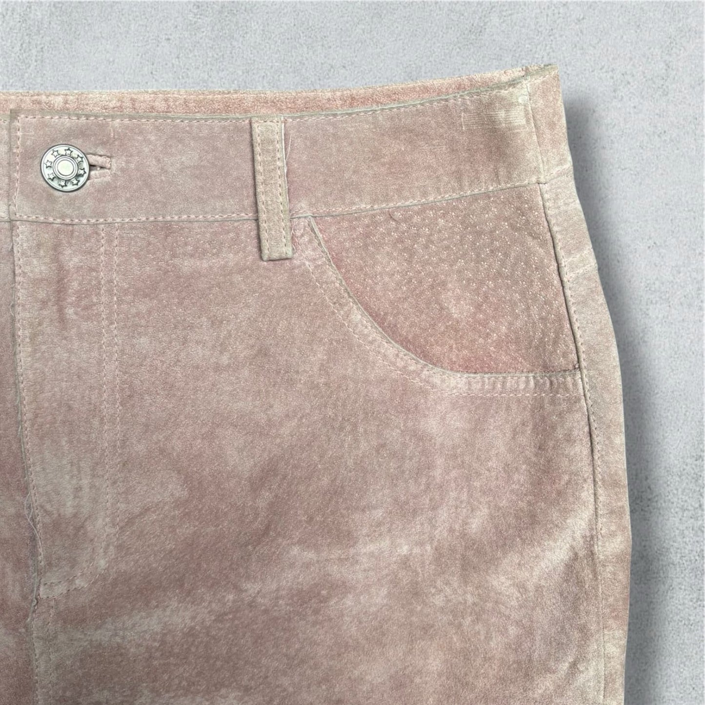 Pink Suede Mini Skirt