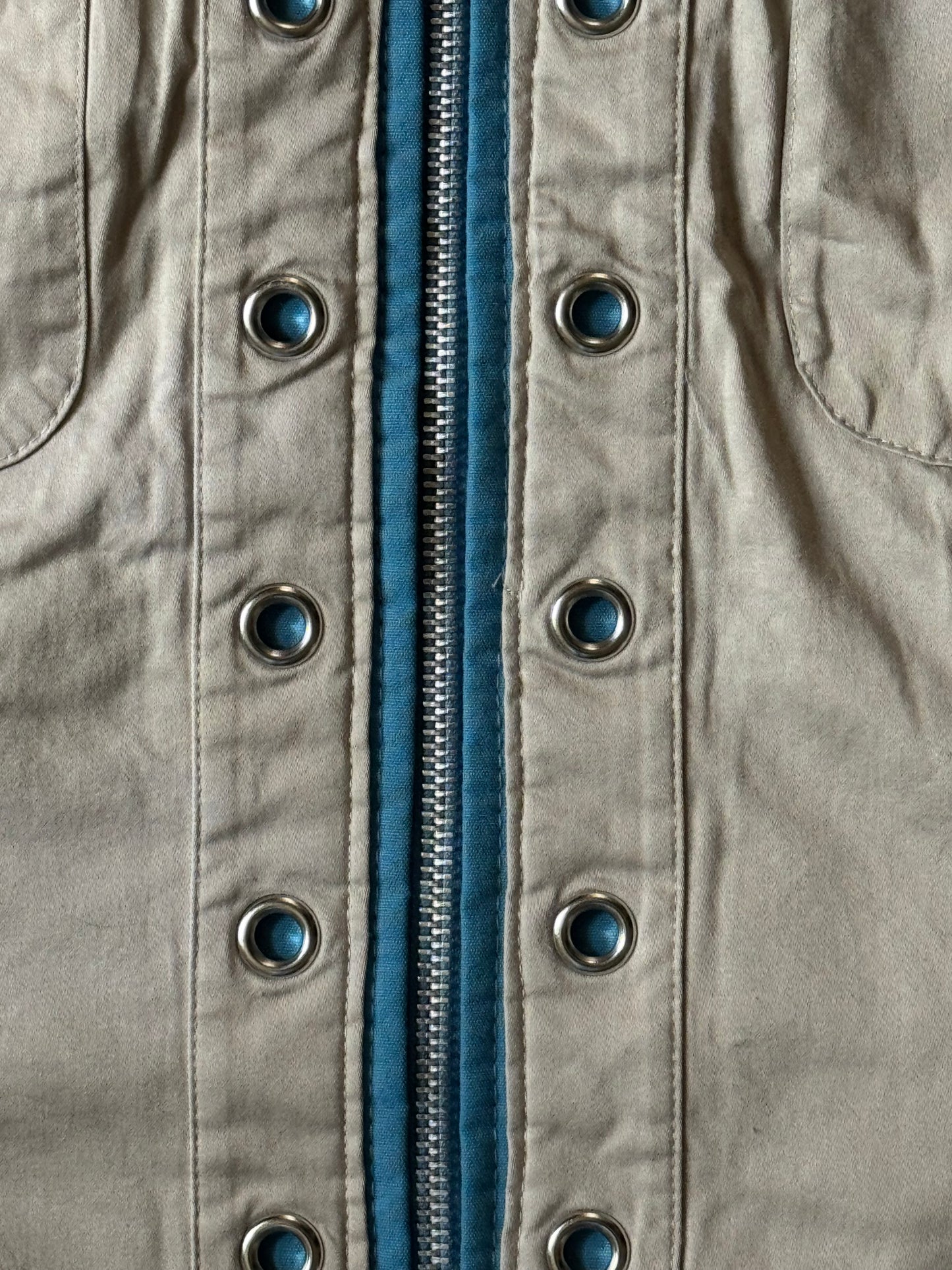 Retro Two-Tone Blue Utility Jacket
