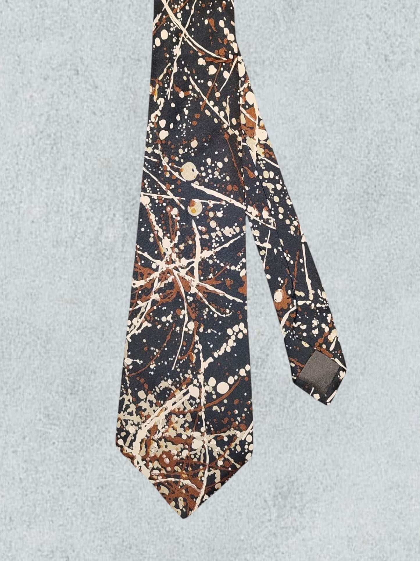Brown With Splashes Of Paint Tie