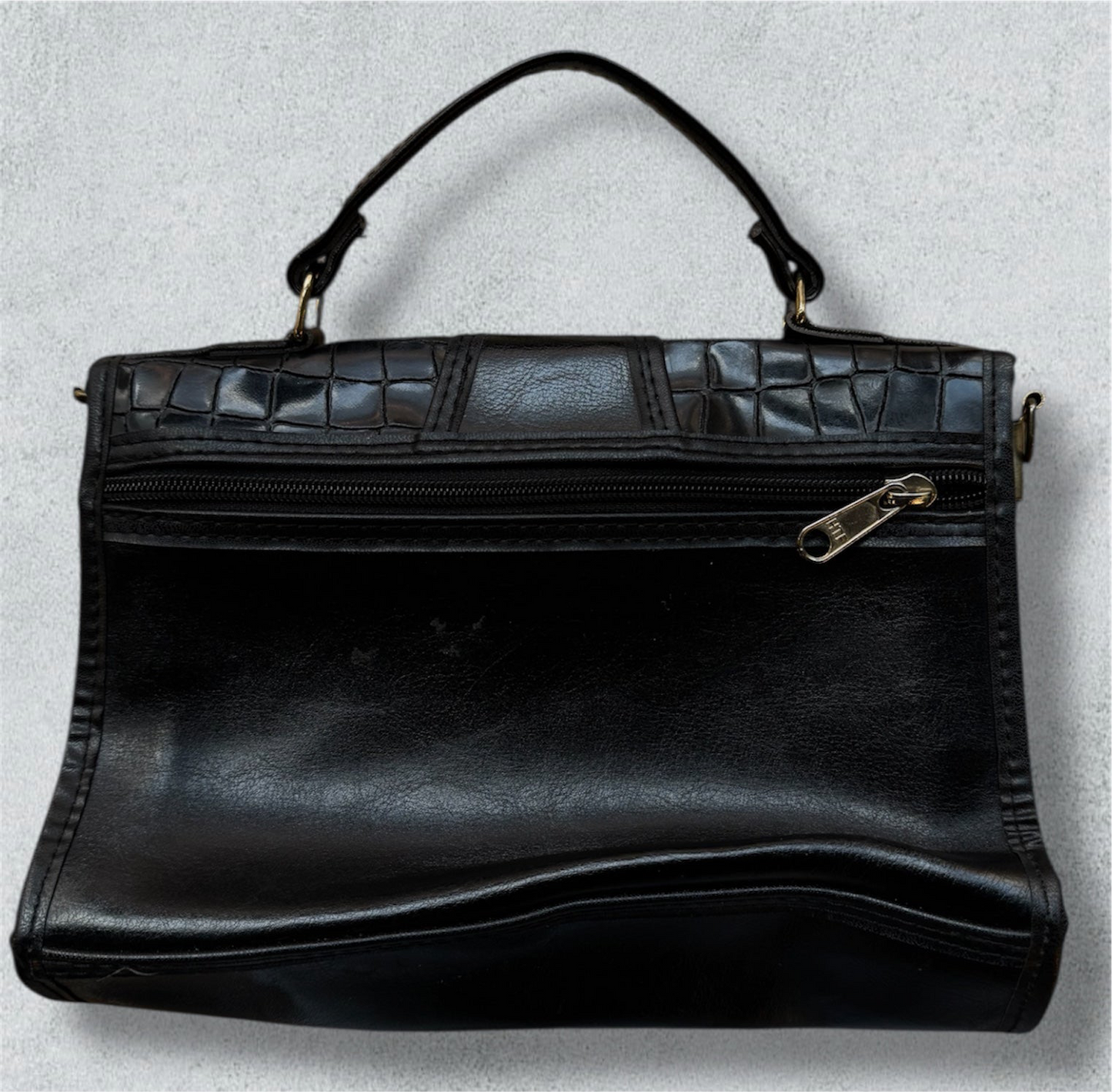 Black Crocodile Style Leather Bag