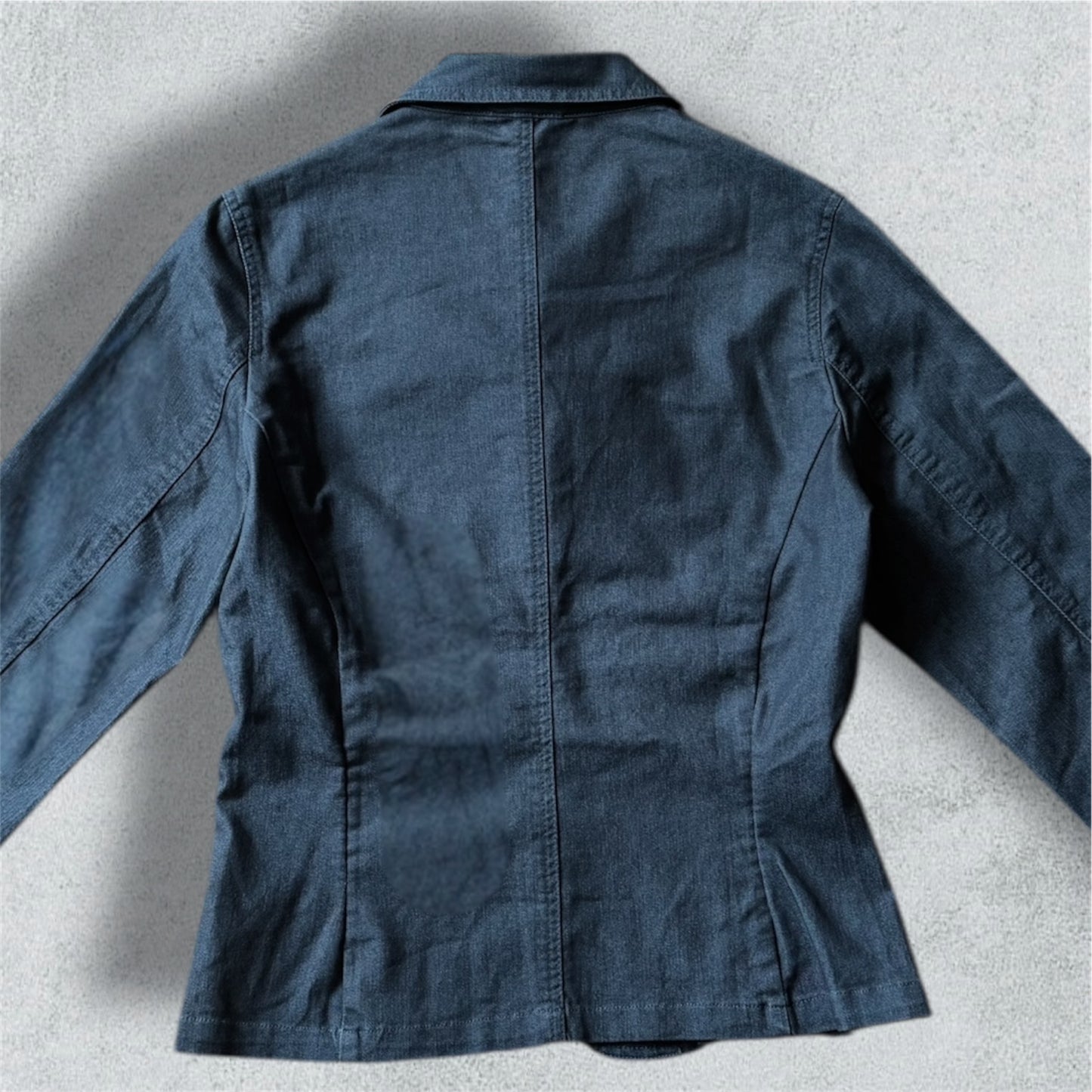 Grey Jean Jacket Tight-Fitting