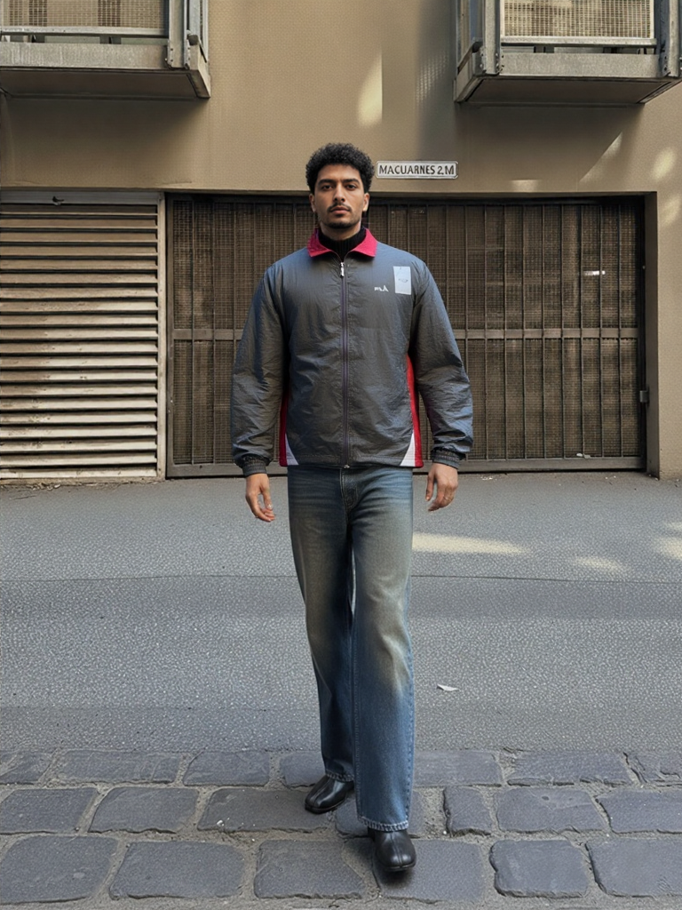 Grey And Red Fila Jacket
