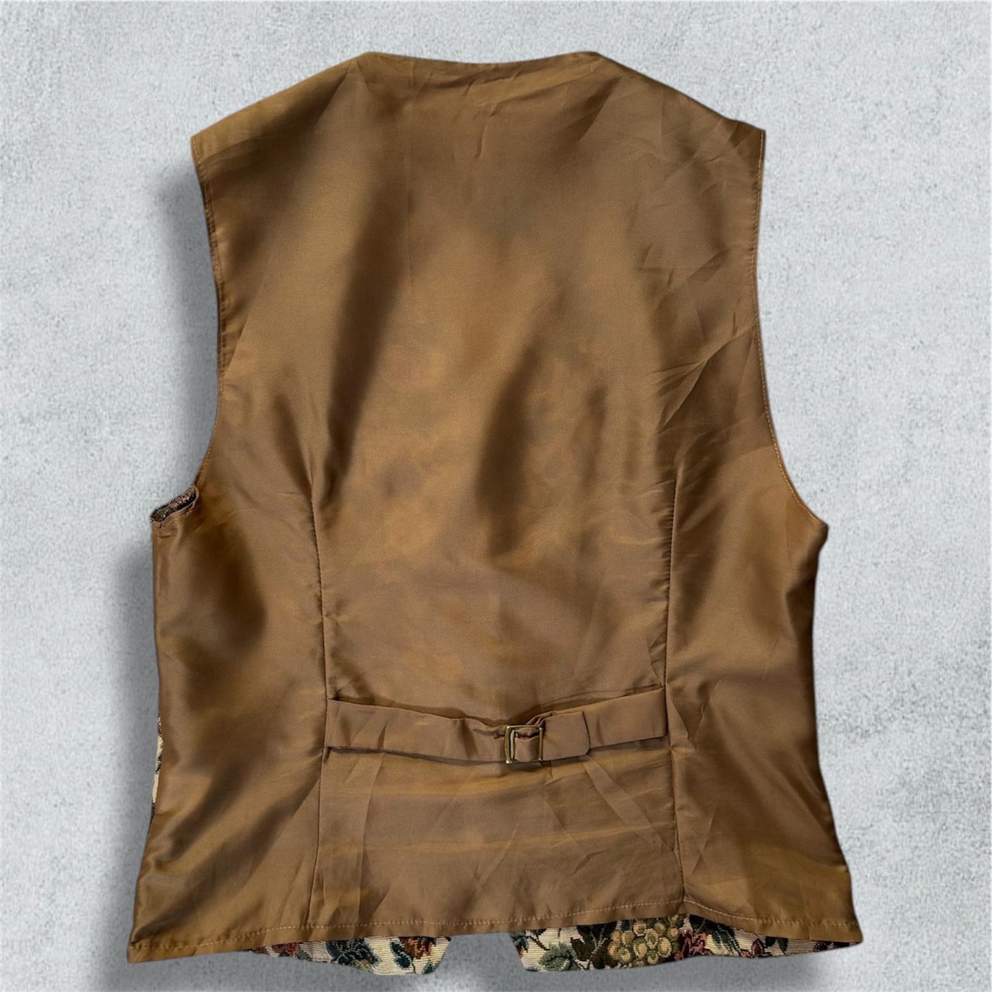 Gilet Vintage Floral Brown And Beige - NABE vintage