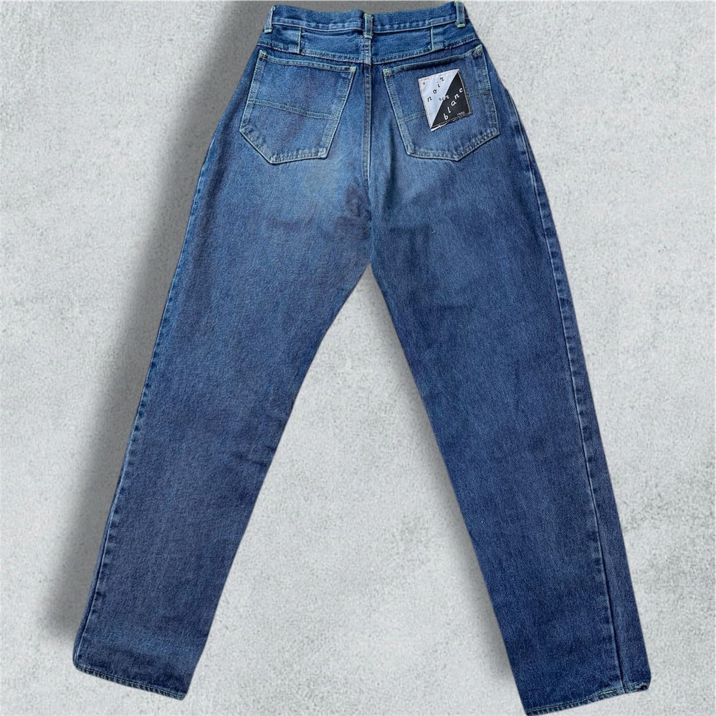 High Waist Jeans With Embroidery – Noir sur Blanc Paris - NABE vintage
