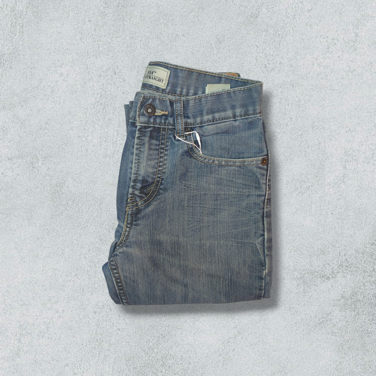Levis 514 Slim Straight Boys Blue Denim Jeans - NABE vintage