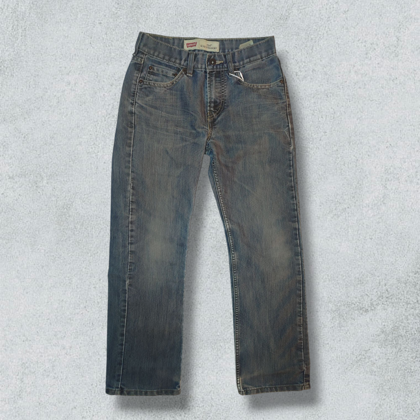 Levis 514 Slim Straight Boys Blue Denim Jeans - NABE vintage