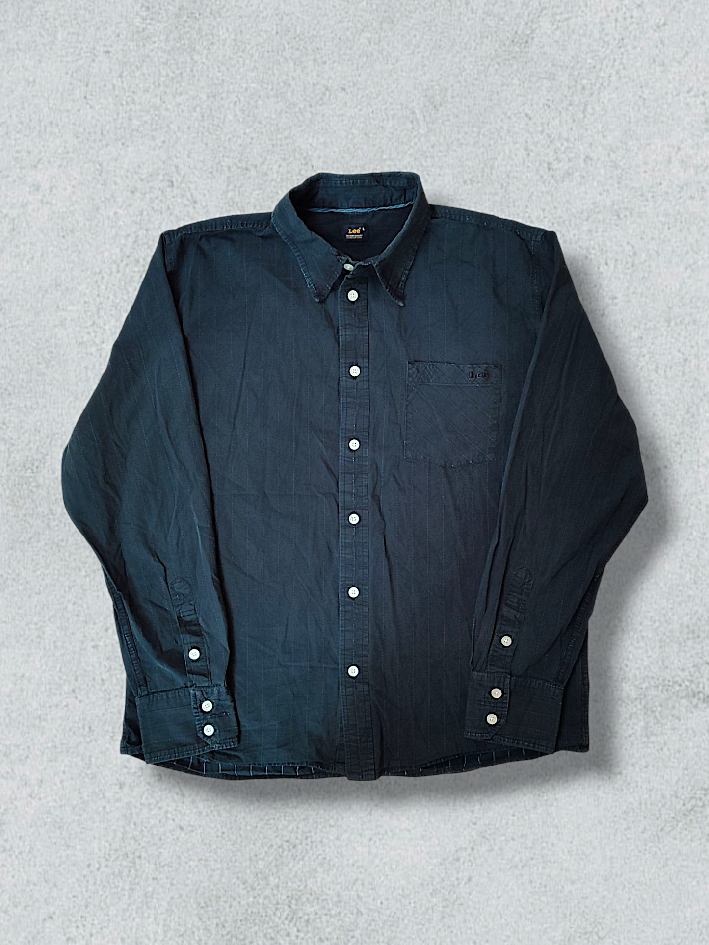 Lee Black Long Sleeve Shirt with Striped Stitching
