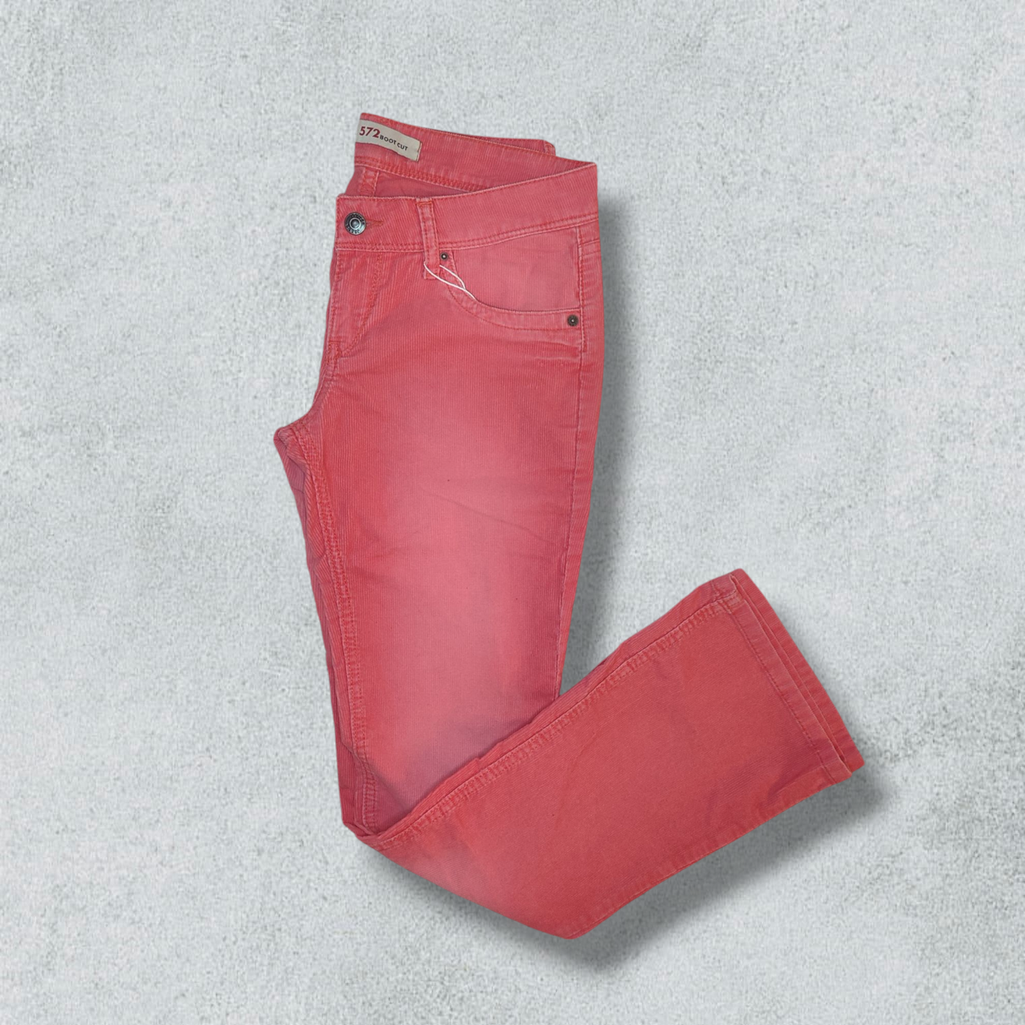 Genuine Levi's Pink Corduroy Women's Pants 572 BOOT CUT - NABE vintage