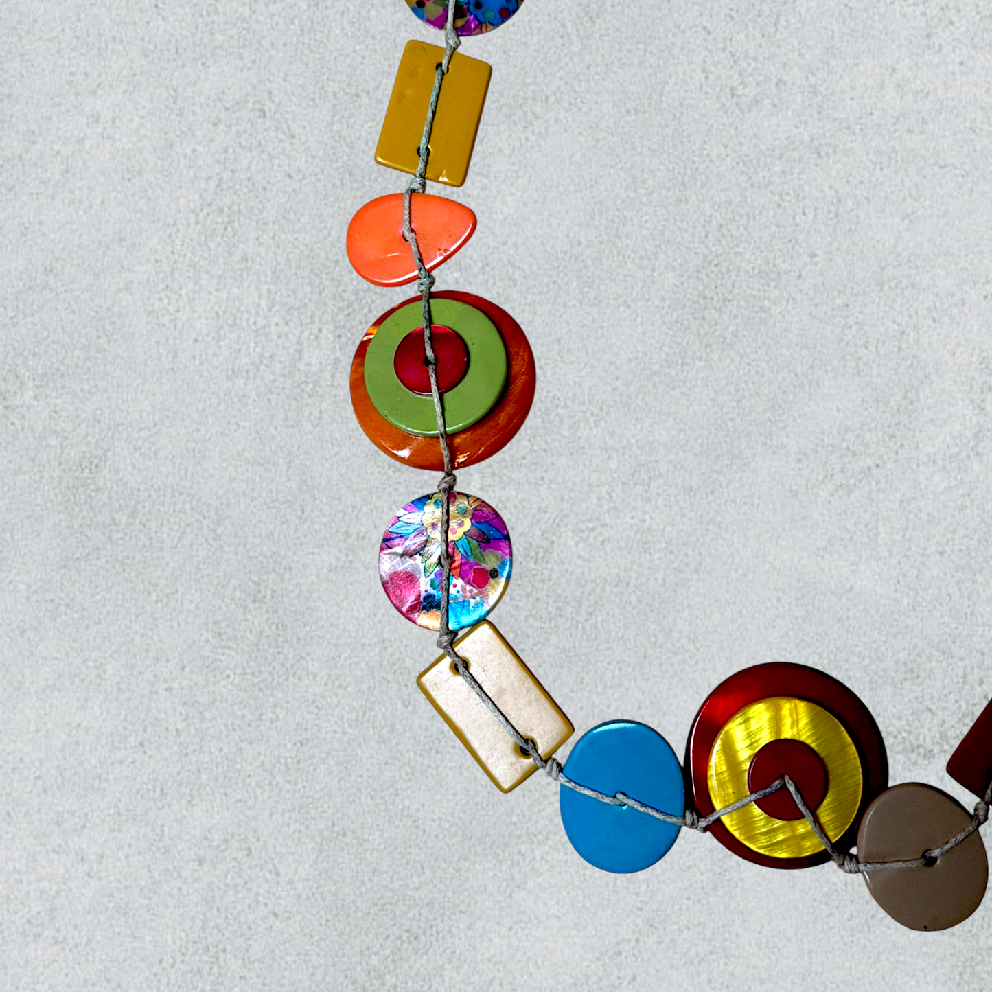 Colorful Geometric Resin Necklace