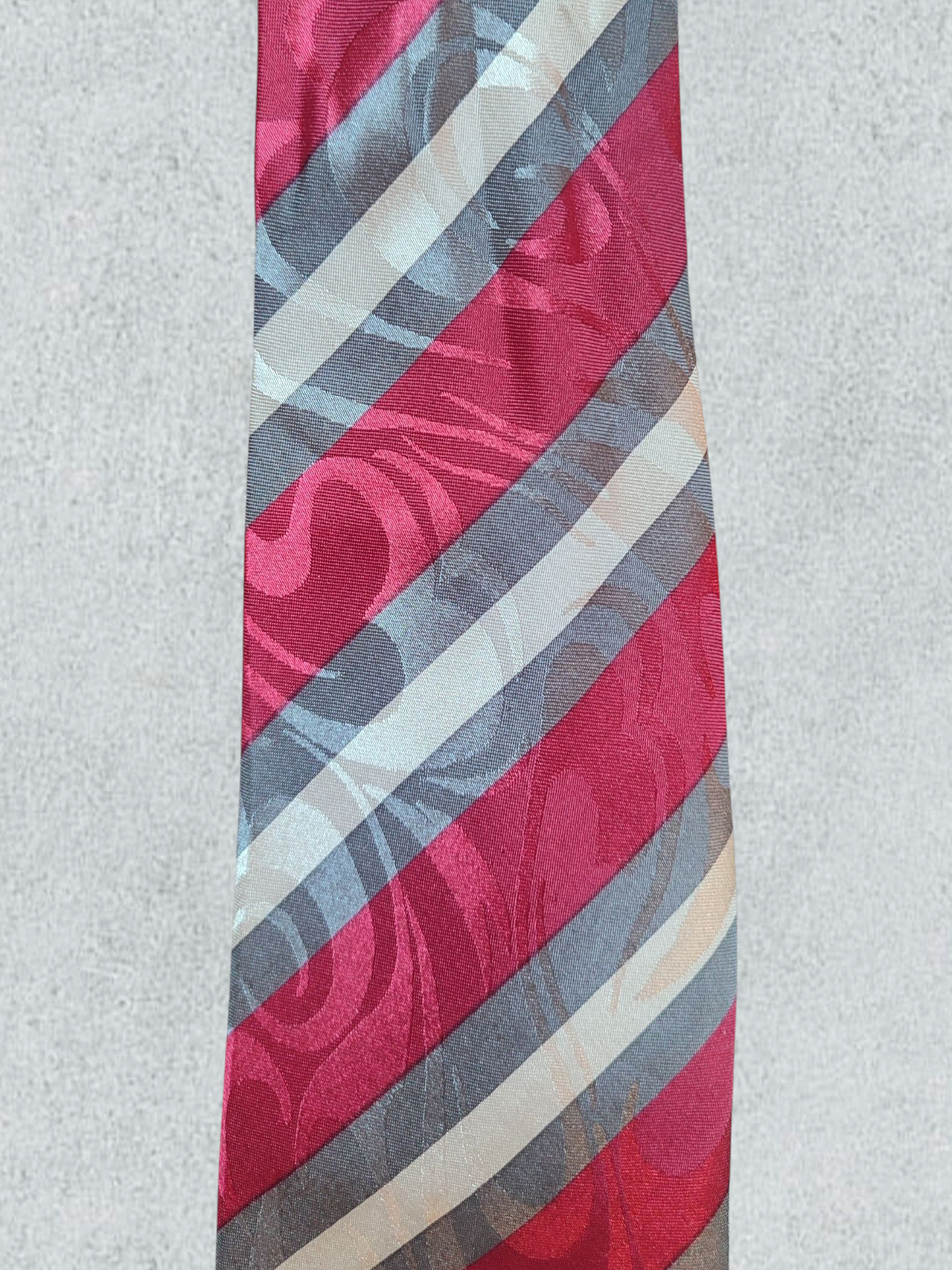 Striped Tie With A Fancy Design