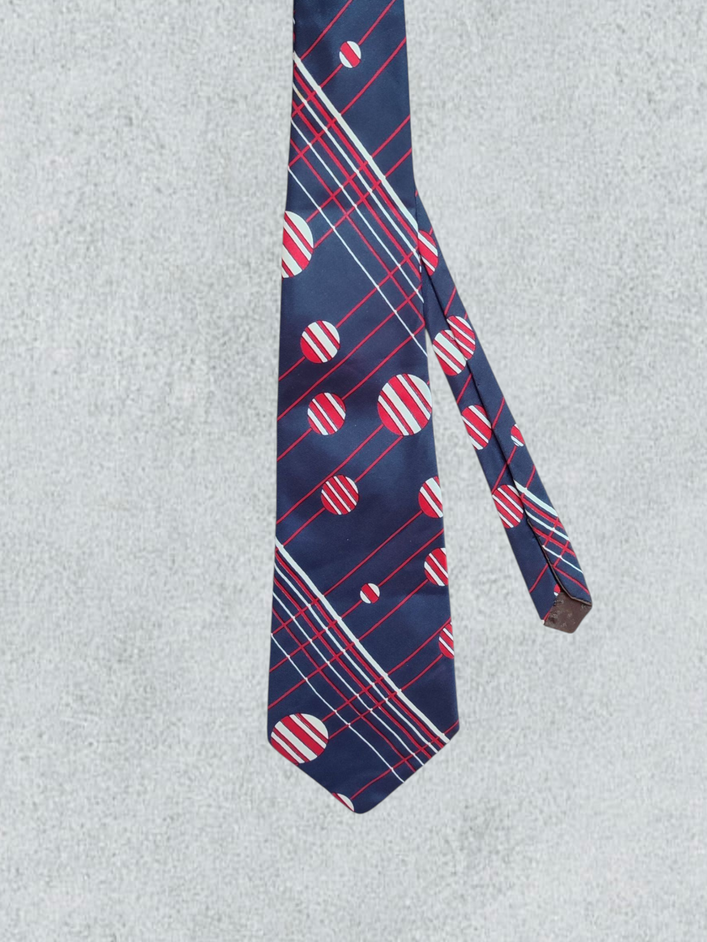 Vintage Italian Tie With Stripes And Polka Dots