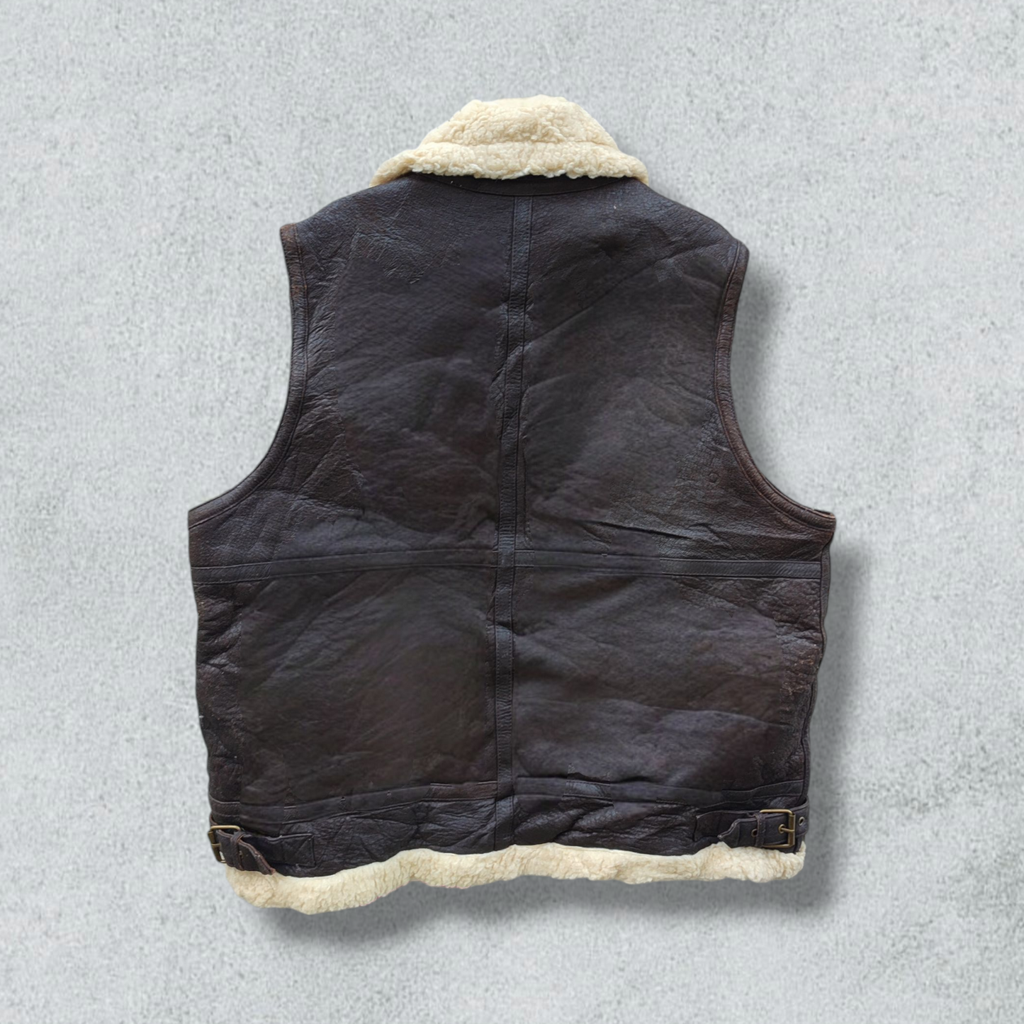 Men’s Brown Vintage B3 Bomber Vest Aviator Winter Jacket