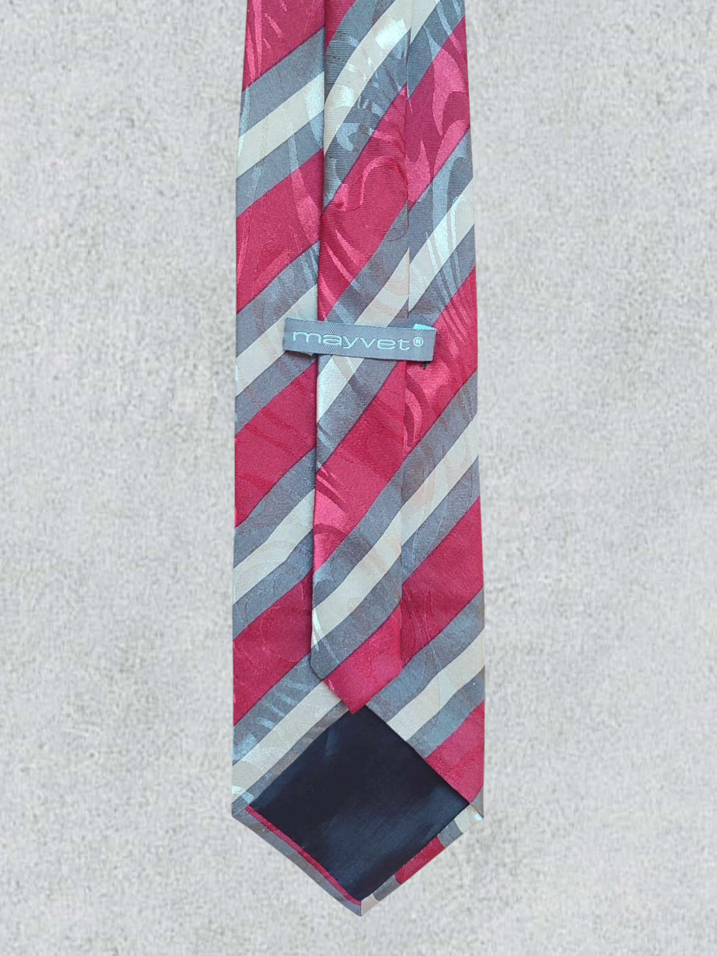 Striped Tie With A Fancy Design