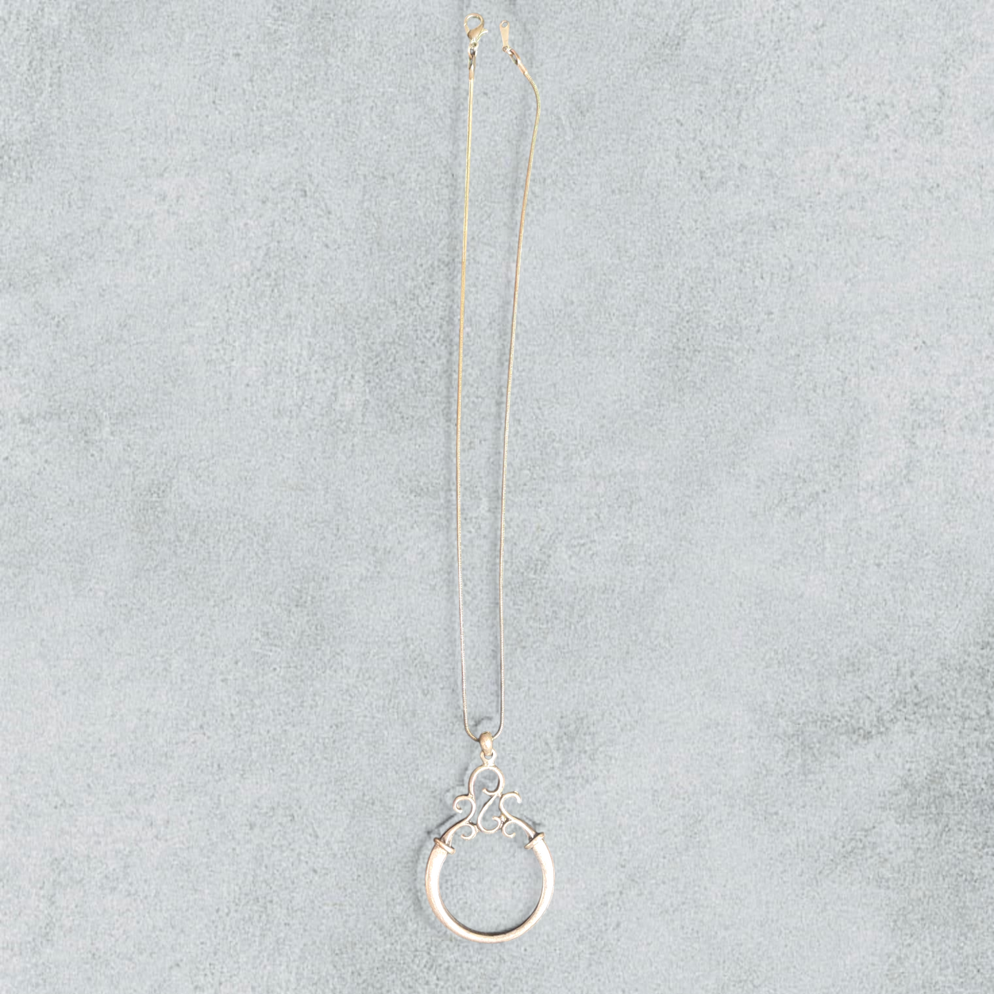 Antique Silver Tribal Pendant With 18K Gold-Plated Silver Chain