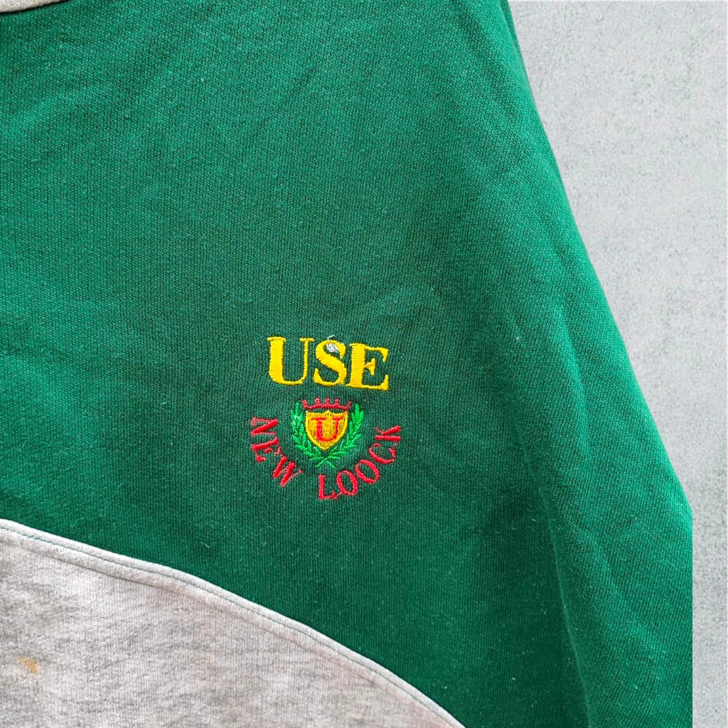 Vintage Two-Tone Half-Zip Sweatshirt