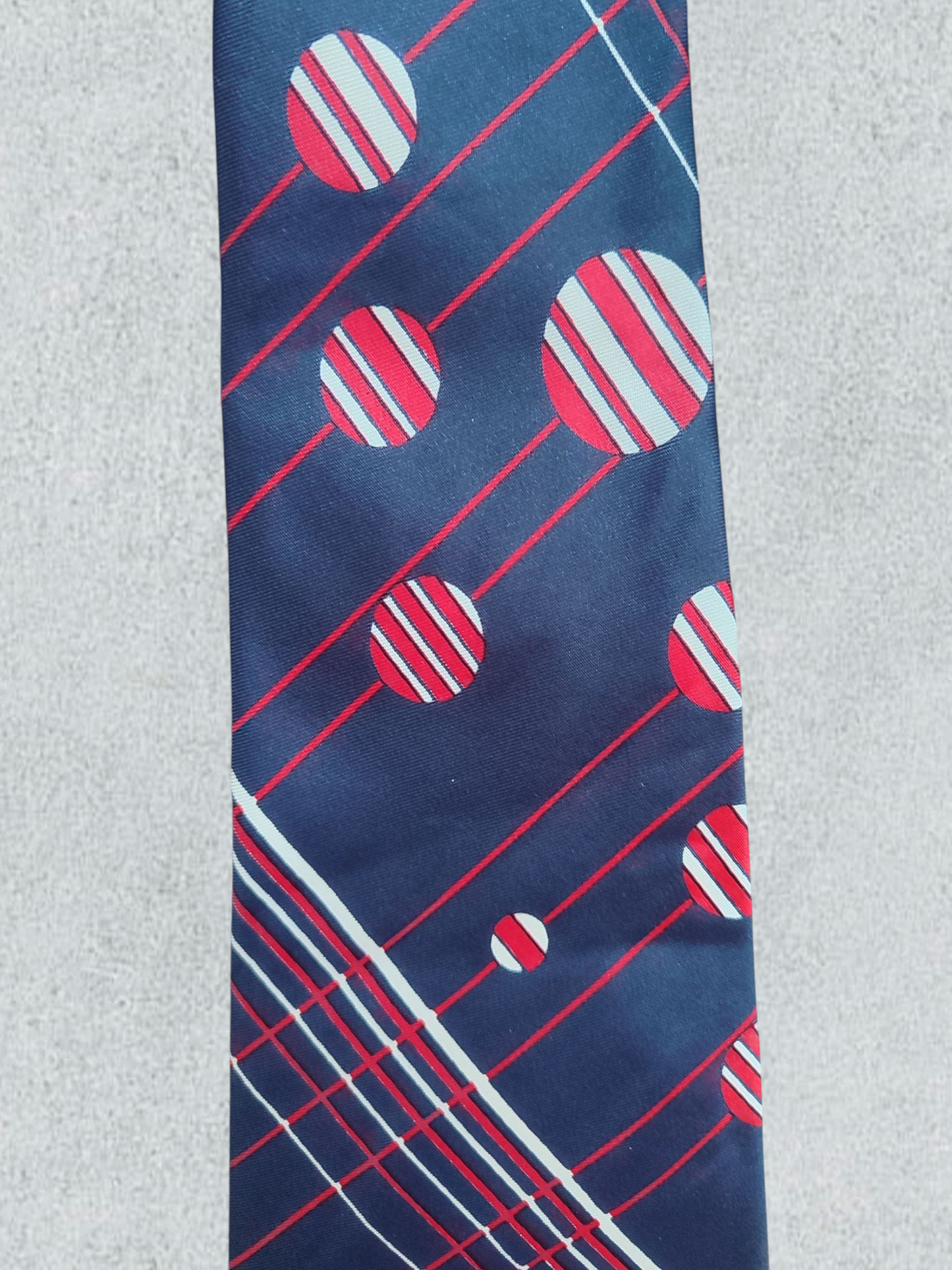 Vintage Italian Tie With Stripes And Polka Dots