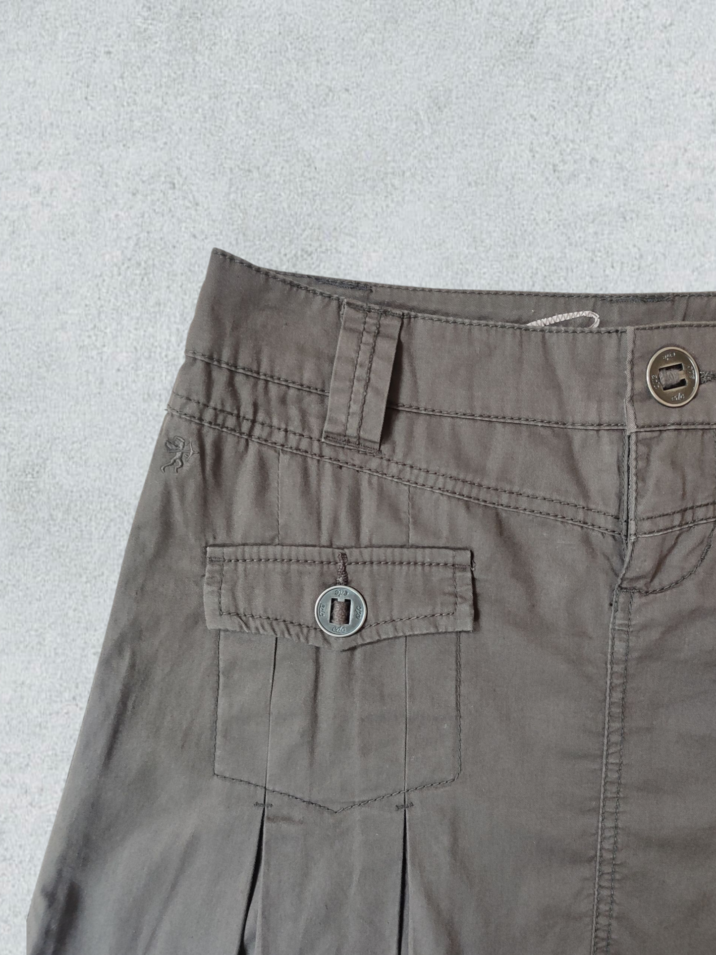 Skirt Flare Kaki With Pockets