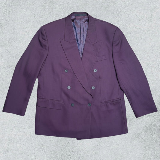 Purple Double-Breasted Blazer Unisex
