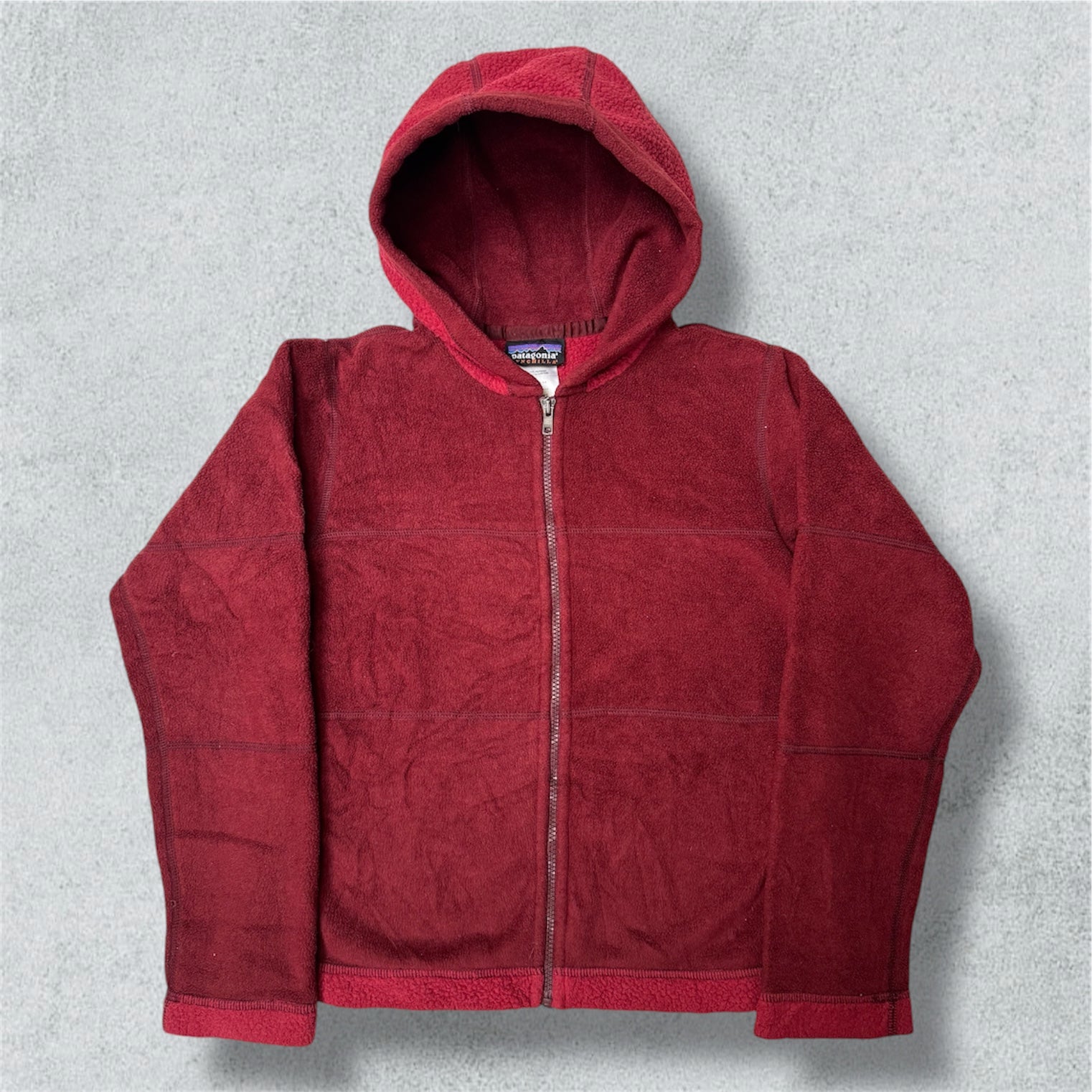 Sherpa Patagonia Burgundy Hoodie (S) - NABE vintage
