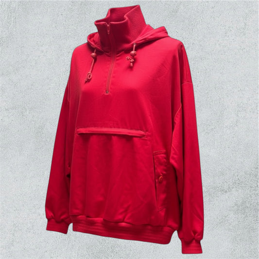 Red Anorak With Front Pocket
