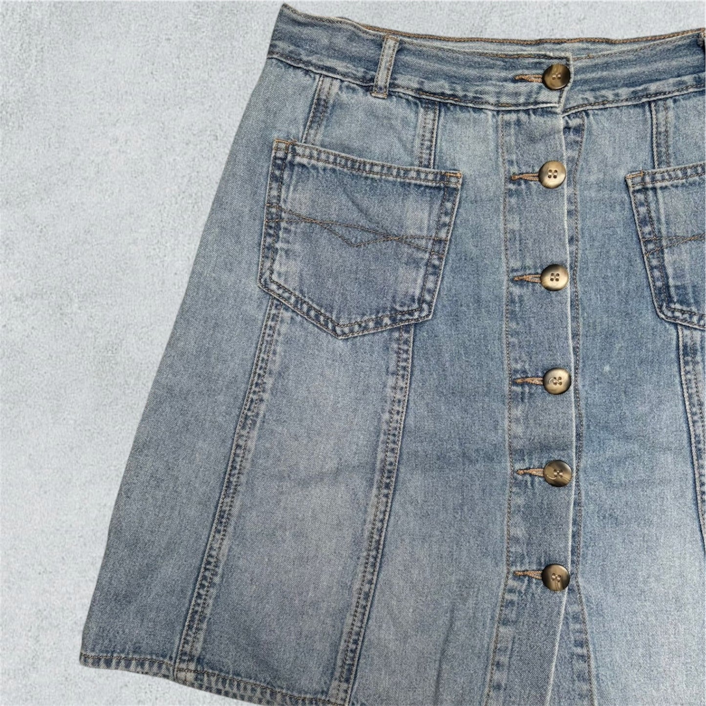 Denim Skirt With Front Pocket