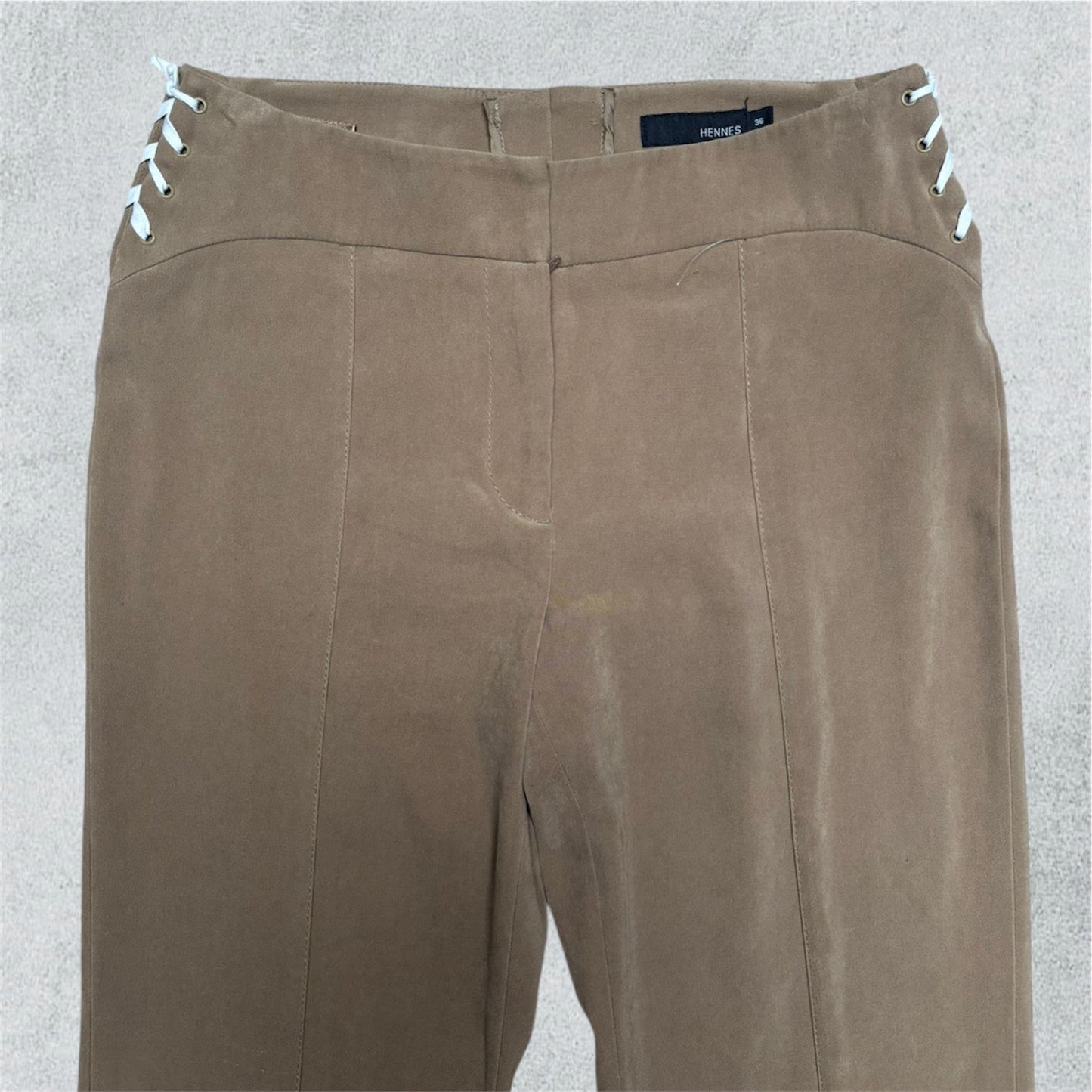 Light Brown Trouser With White Strings