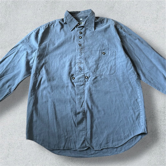 Grey Shirt with Floral Details