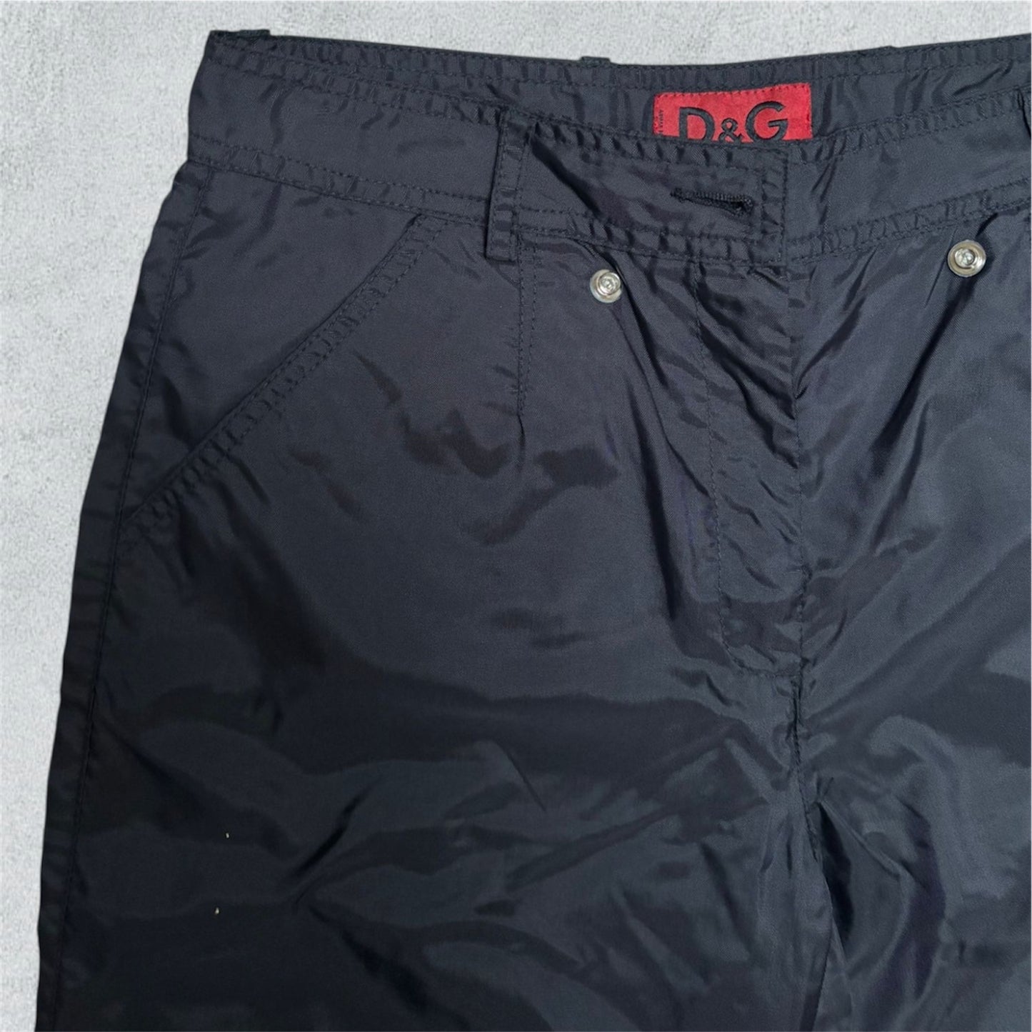 Dolce & Gabbana Black Pants with Olive Pocket Detail