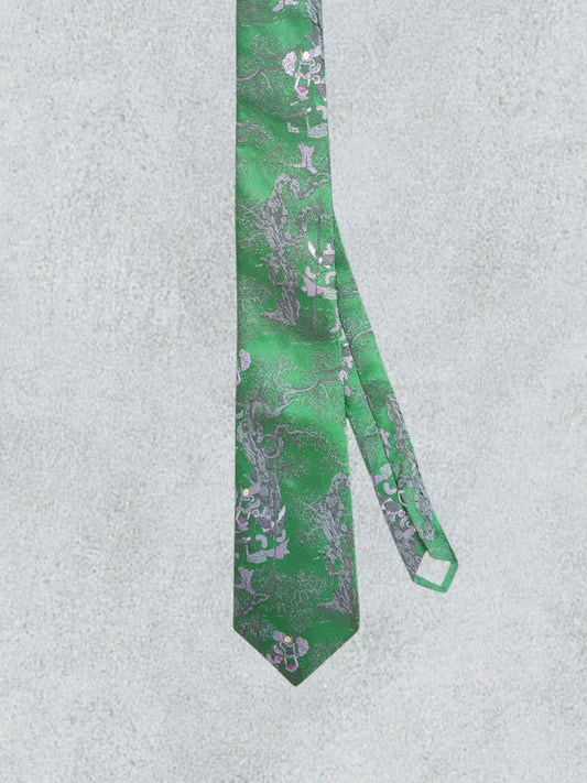 Green Floral Tie