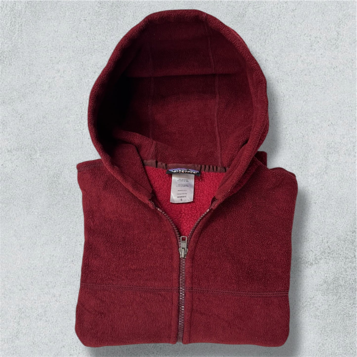 Sherpa Patagonia Burgundy Hoodie (S) - NABE vintage