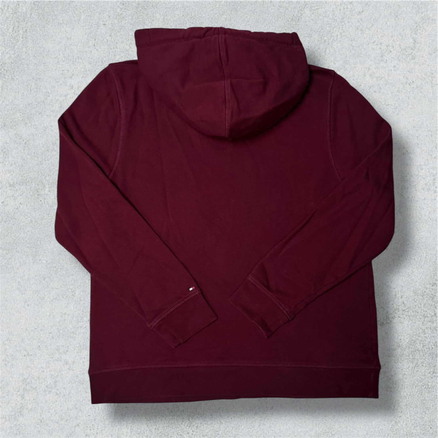 Tommy Hilfiger Burgundy Velvet Hoodie (XL) - NABE vintage