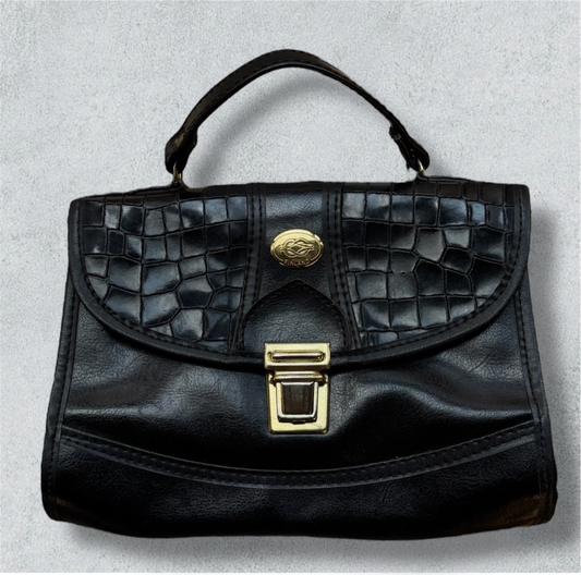 Black Crocodile Style Leather Bag