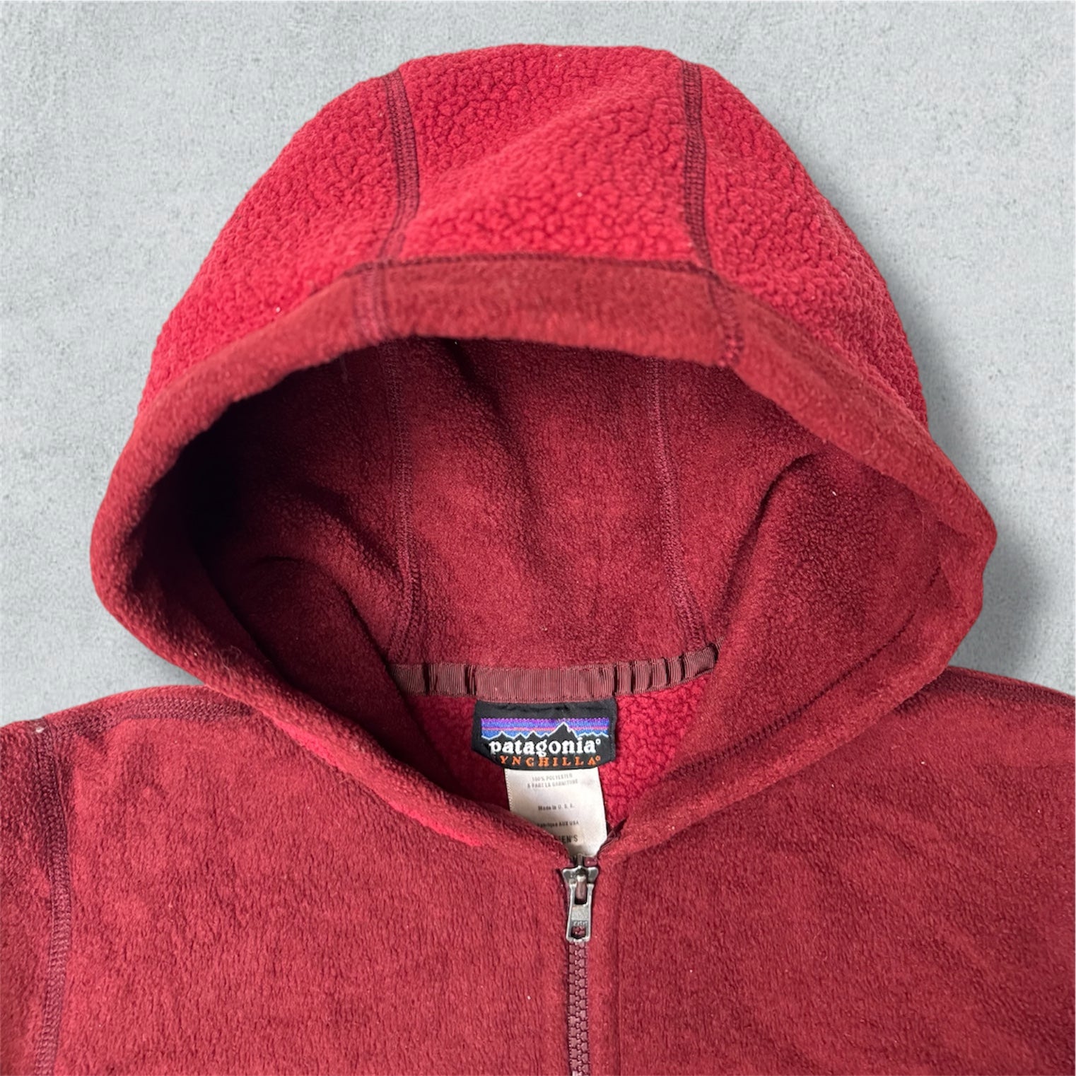Sherpa Patagonia Burgundy Hoodie (S) - NABE vintage