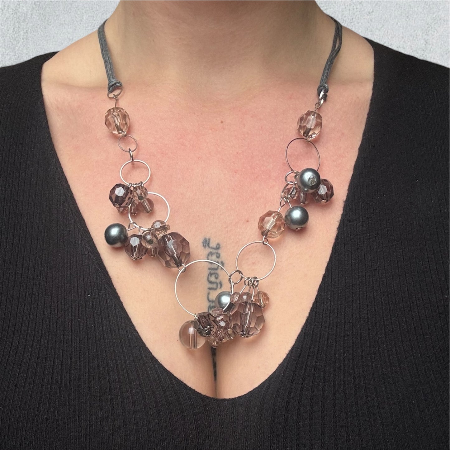 Handmade Glass Pearl And Bead Necklace