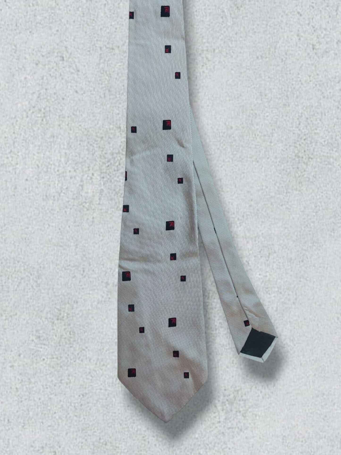 Grey With Black Squares Tie
