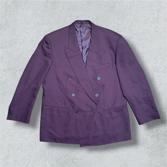 Purple Double-Breasted Blazer Unisex