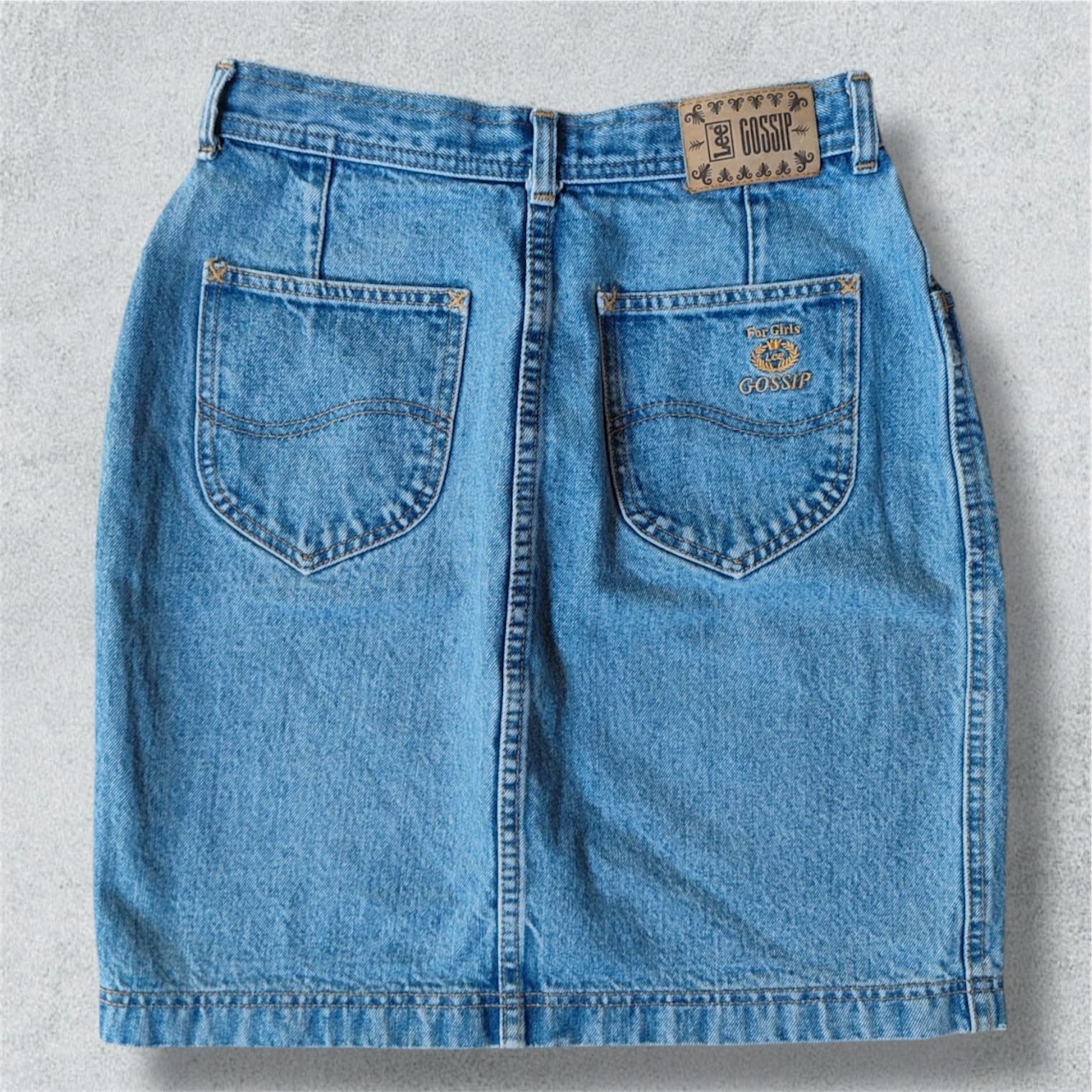 Lee Gossip Denim Skirt Jean 80's Vintage Higher Waist - NABE vintage