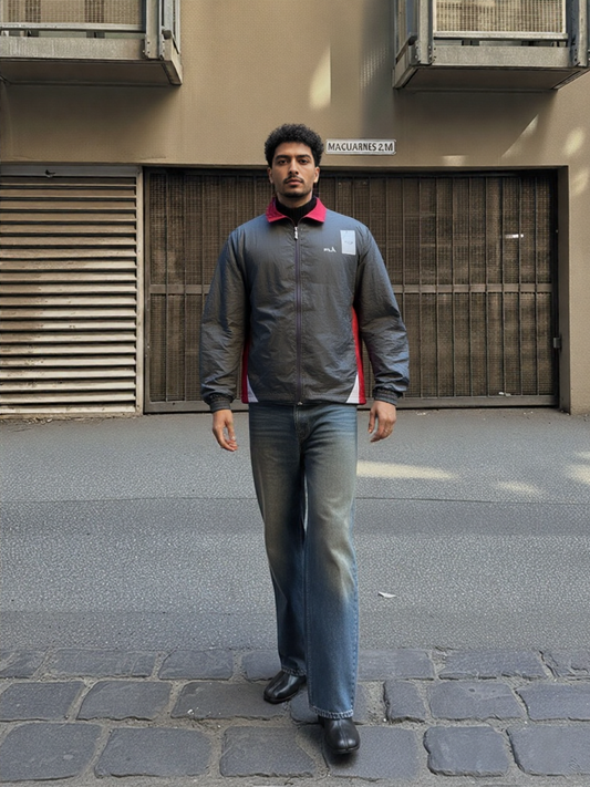 Grey And Red Fila Jacket