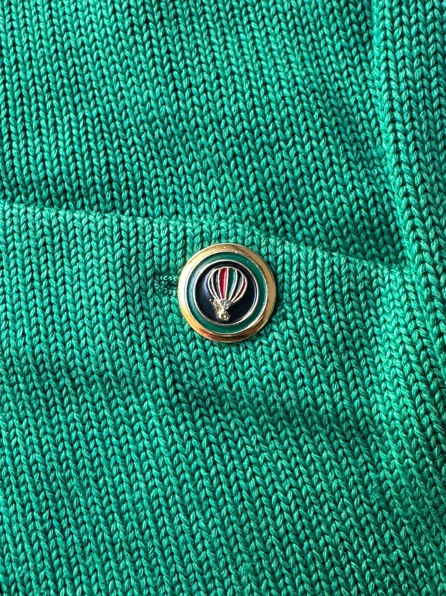 Green Cardigan With Contrast Trim Oversize - NABE vintage