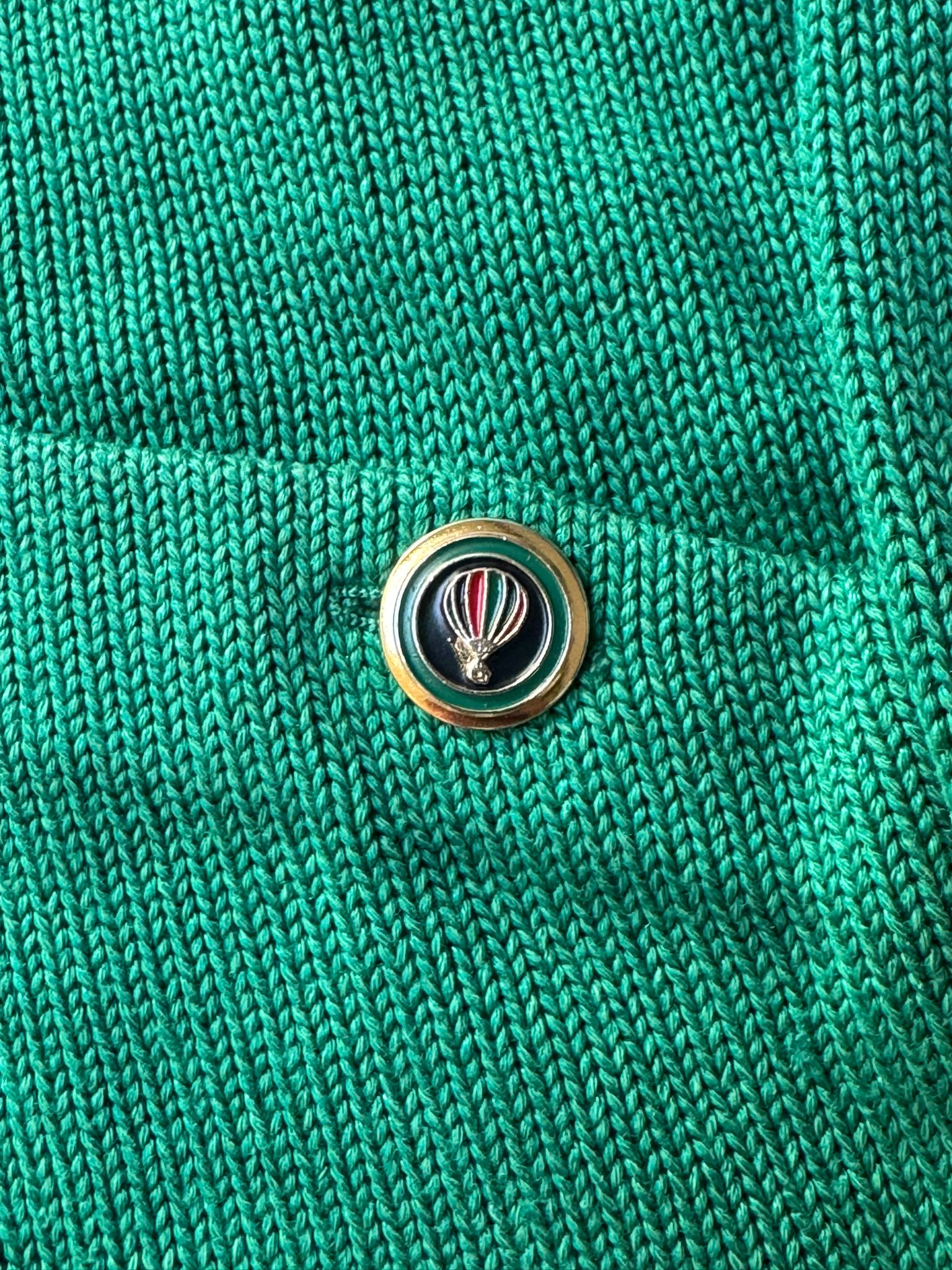 Green Cardigan With Contrast Trim Oversize - NABE vintage