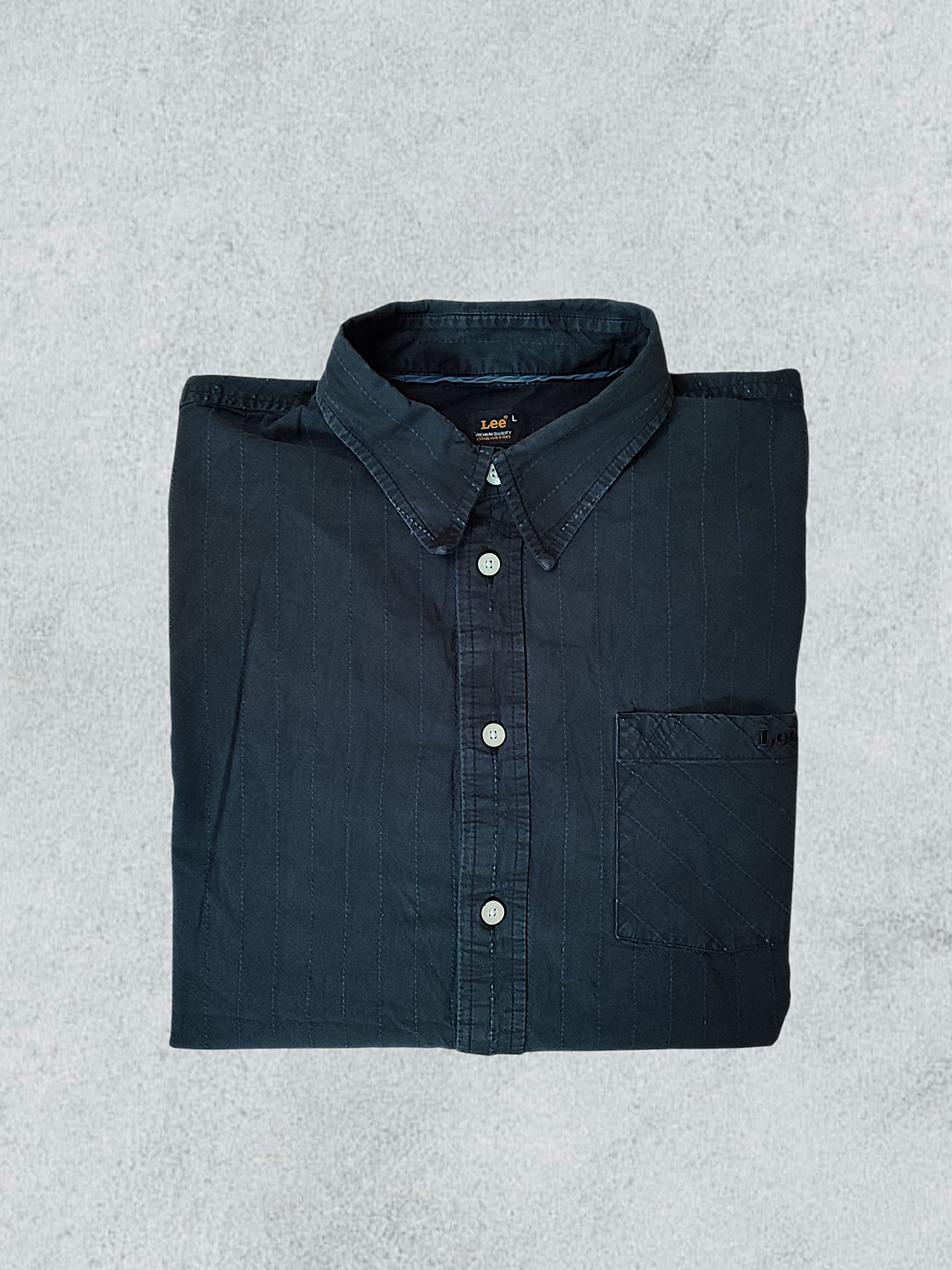 Lee Black Long Sleeve Shirt with Striped Stitching