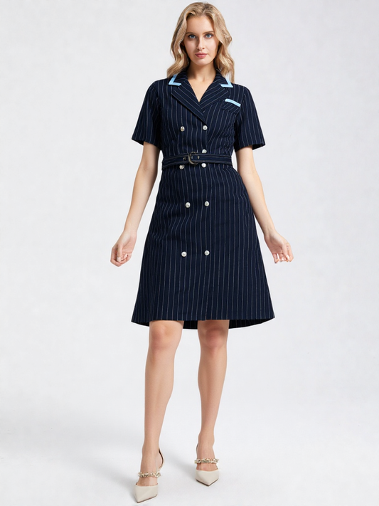 Blue And Withe Stripped Dress