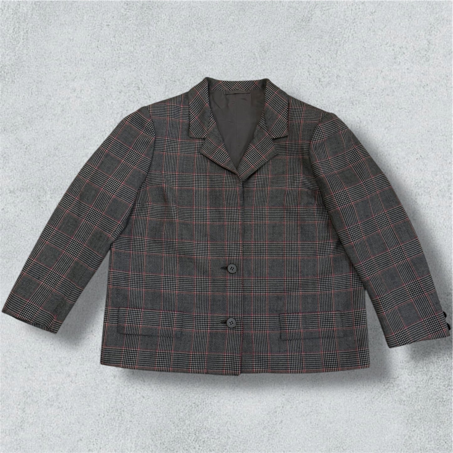 Grey Blazer with White, Black and Red Stripes - NABE vintage