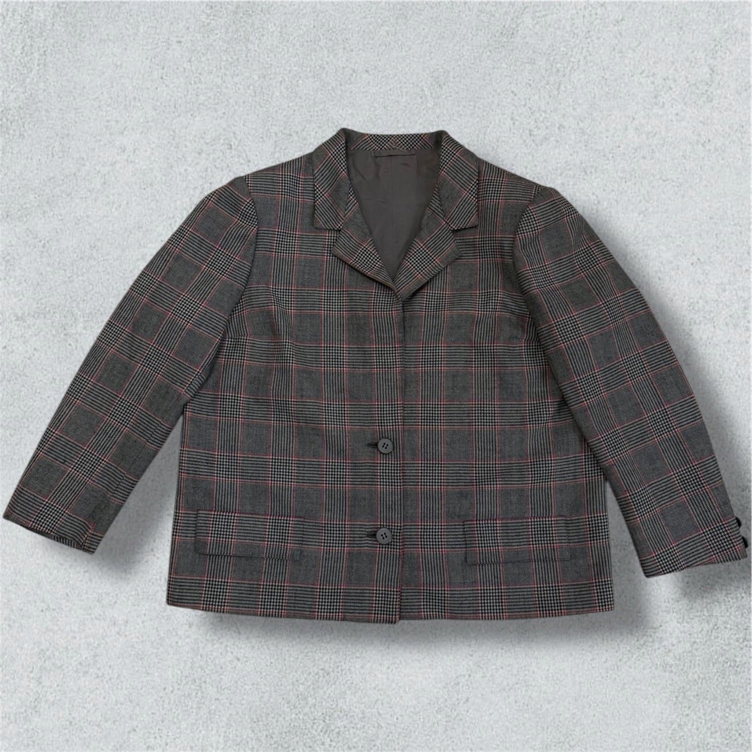 Grey Blazer with White, Black and Red Stripes - NABE vintage