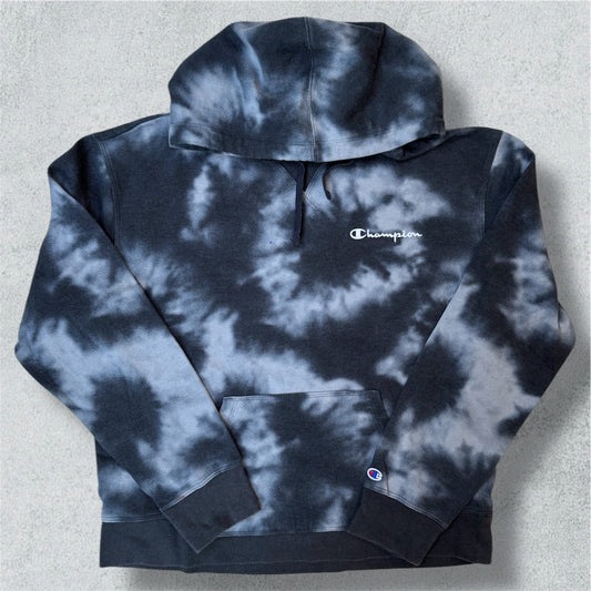 Champion Tie-Dye Blue And Grey Hoodie (L) - NABE vintage